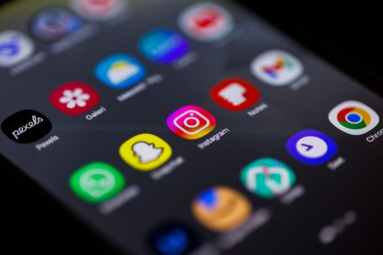 Close-up of a smartphone home screen with app icons