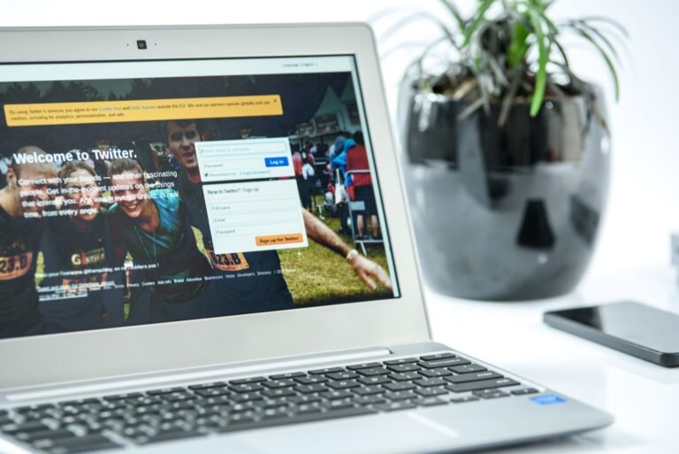 Close-up of a laptop displaying a login page